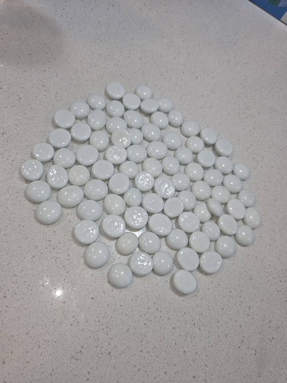 White Glossy Round Mosaic Tile Chips - Bulk